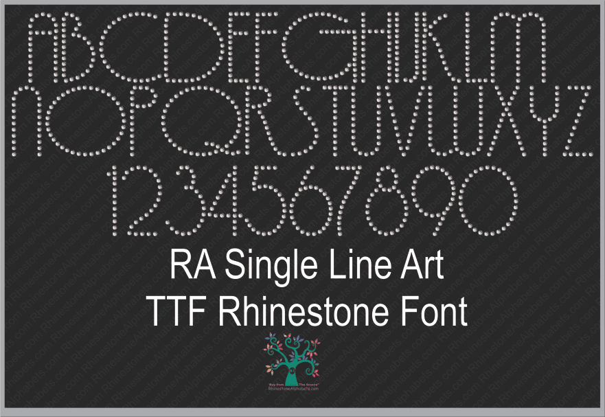 RA SingleLine Art ,TTF Rhinestone Fonts & Rhinestone Designs