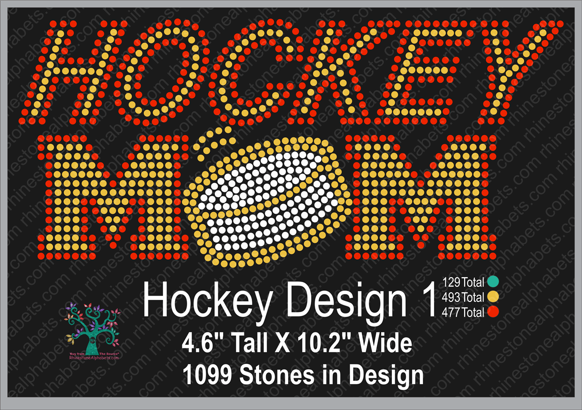 Hockey Design 1 ,TTF Rhinestone Fonts & Rhinestone Designs