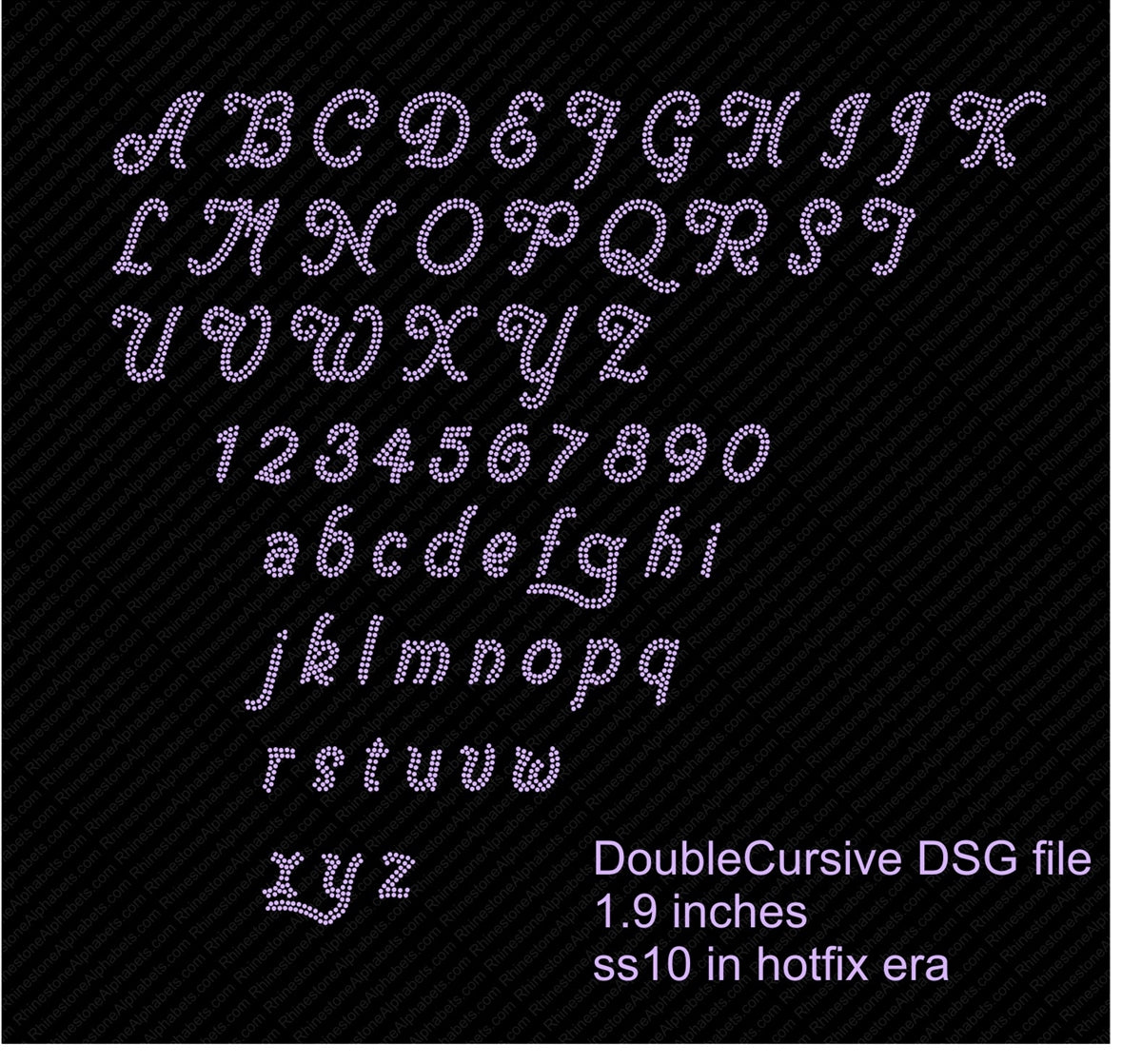 Double Cursive dsg file FOR HOTFIX ERA – RhinestoneAlphabets