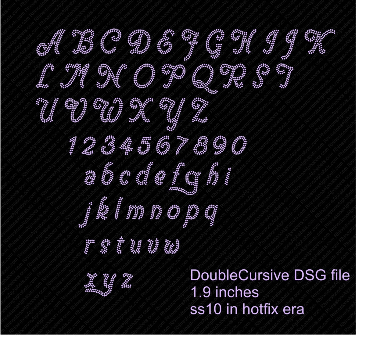 Double Cursivedsg file ,TTF Rhinestone Fonts & Rhinestone Designs