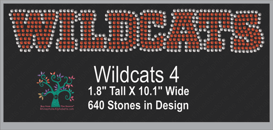 Wildcats Word 4 Rhinestone TTF  Alphabets and Rhinestone Designs