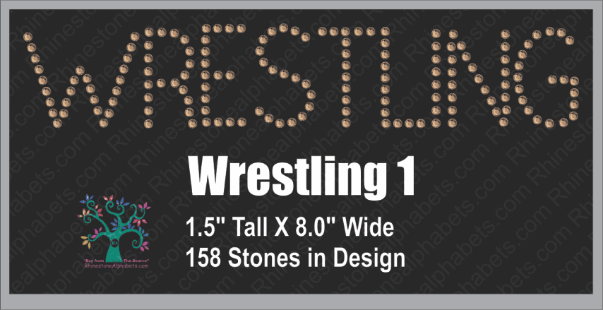 WrestlingWord 1 Rhinestone TTF  Alphabets and Rhinestone Designs