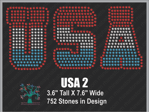 USA  Word 2 Rhinestone TTF  Alphabets and Rhinestone Designs
