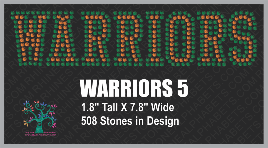 Warriors Word 5 Rhinestone TTF  Alphabets and Rhinestone Designs