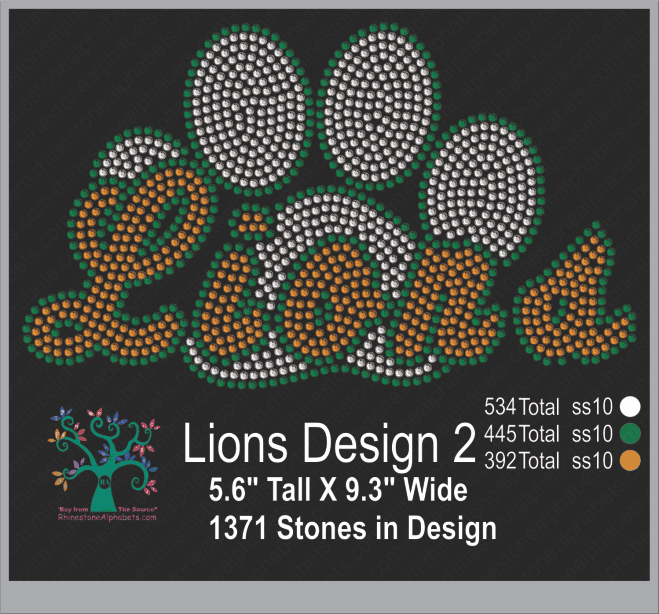 Lions Design 2 ,TTF Rhinestone Fonts & Rhinestone Designs