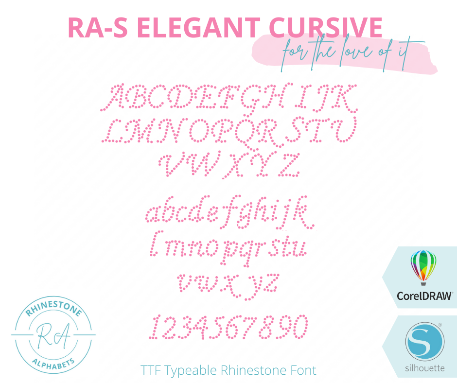 RA-S Elegant Cursive - RhinestoneAlphabets