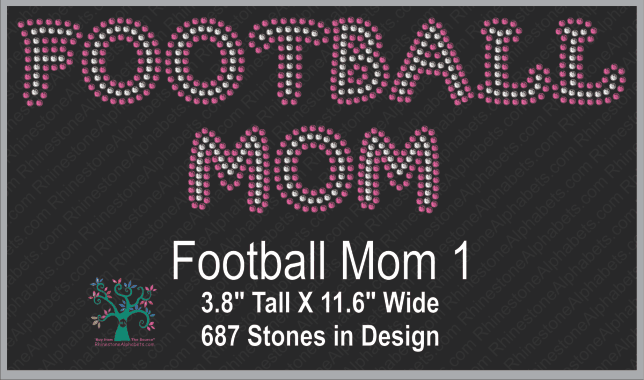 Football Mom 1 ,TTF Rhinestone Fonts & Rhinestone Designs