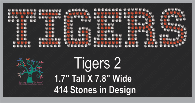 Tigers Word 2 ,TTF Rhinestone Fonts & Rhinestone Designs