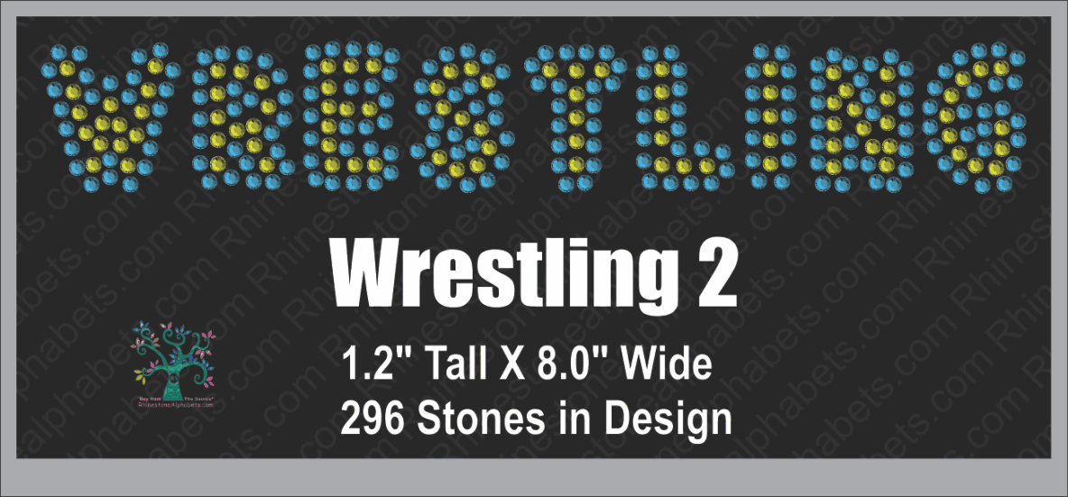 Wrestling Word 1 Rhinestone TTF  Alphabets and Rhinestone Designs