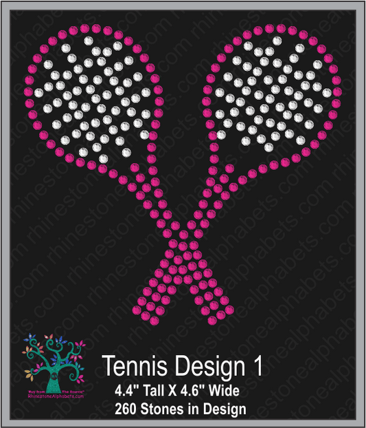 Tennis Design 1 ,TTF Rhinestone Fonts & Rhinestone Designs