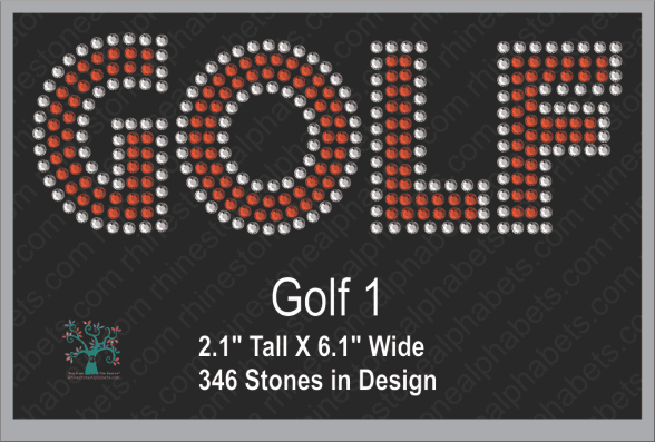 Golf 1 ,TTF Rhinestone Fonts & Rhinestone Designs