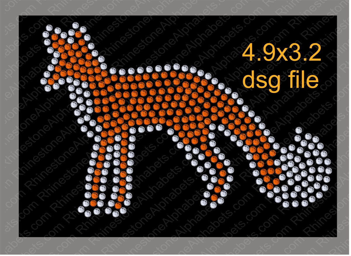 Fox 2 Mascot for .dsg file ,TTF Rhinestone Fonts & Rhinestone Designs