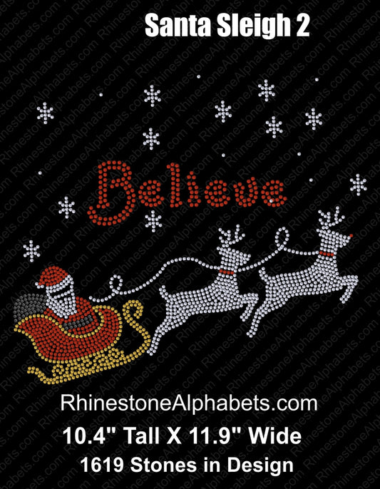 Santa Sleigh 2 ,TTF Rhinestone Fonts & Rhinestone Designs