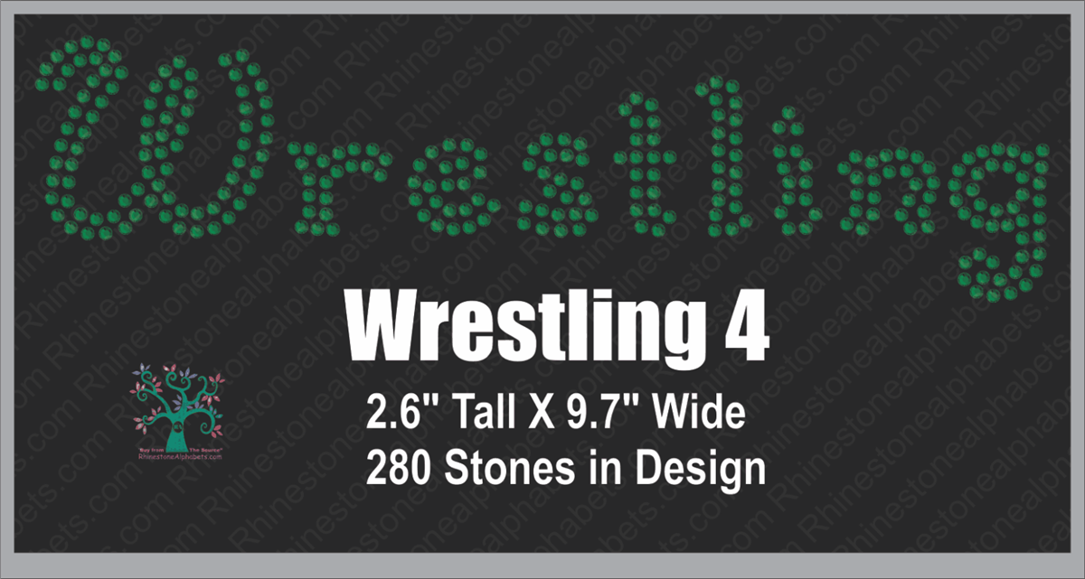 Wrestling Word 4 Rhinestone TTF  Alphabets and Rhinestone Designs