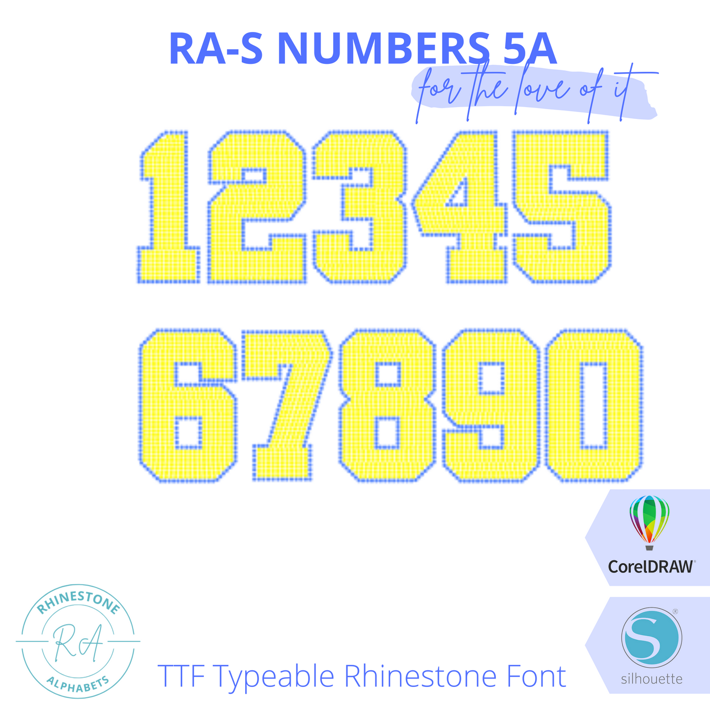 RA-S Numbers Athletic 5A - RhinestoneAlphabets