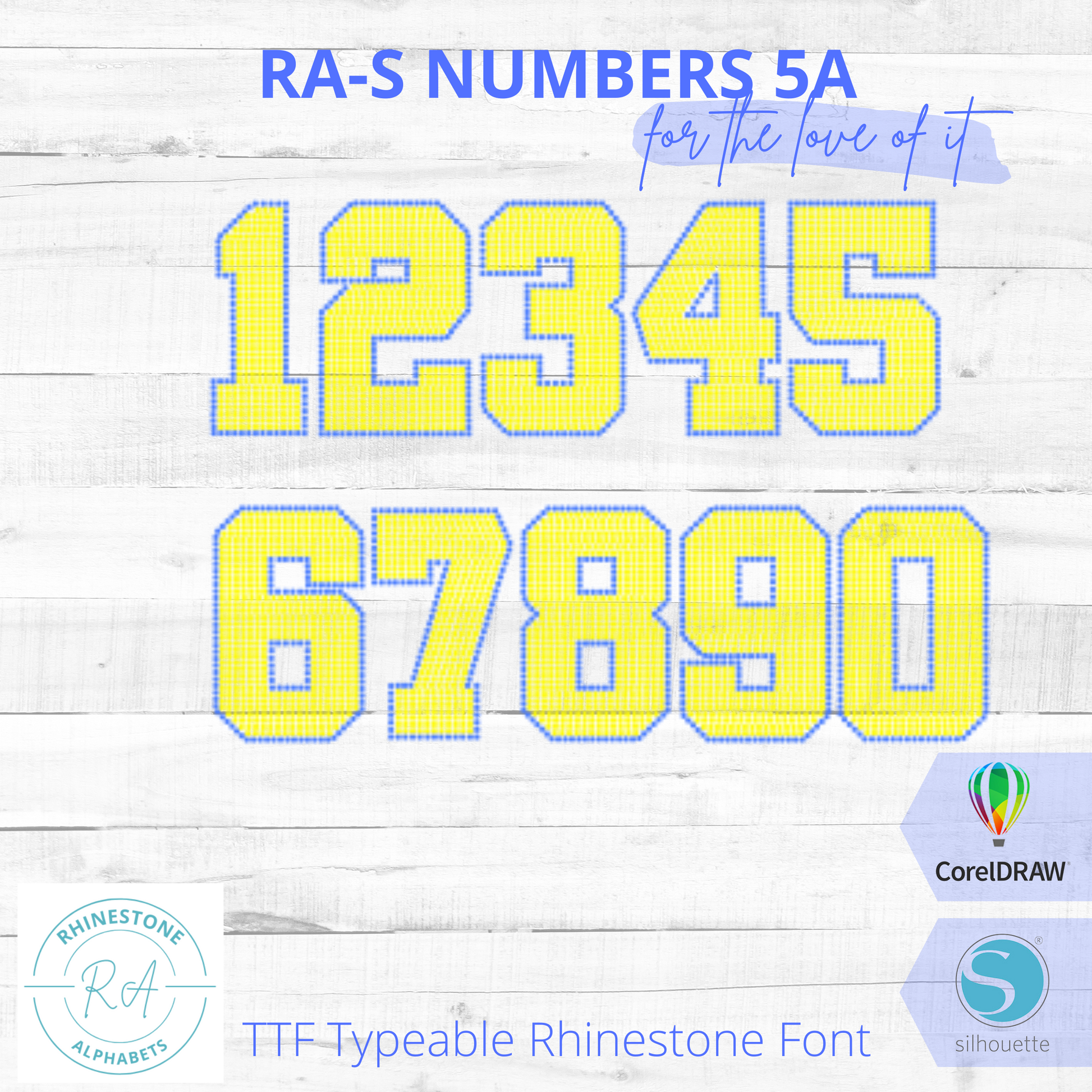 RA-S Numbers Athletic 5A - RhinestoneAlphabets