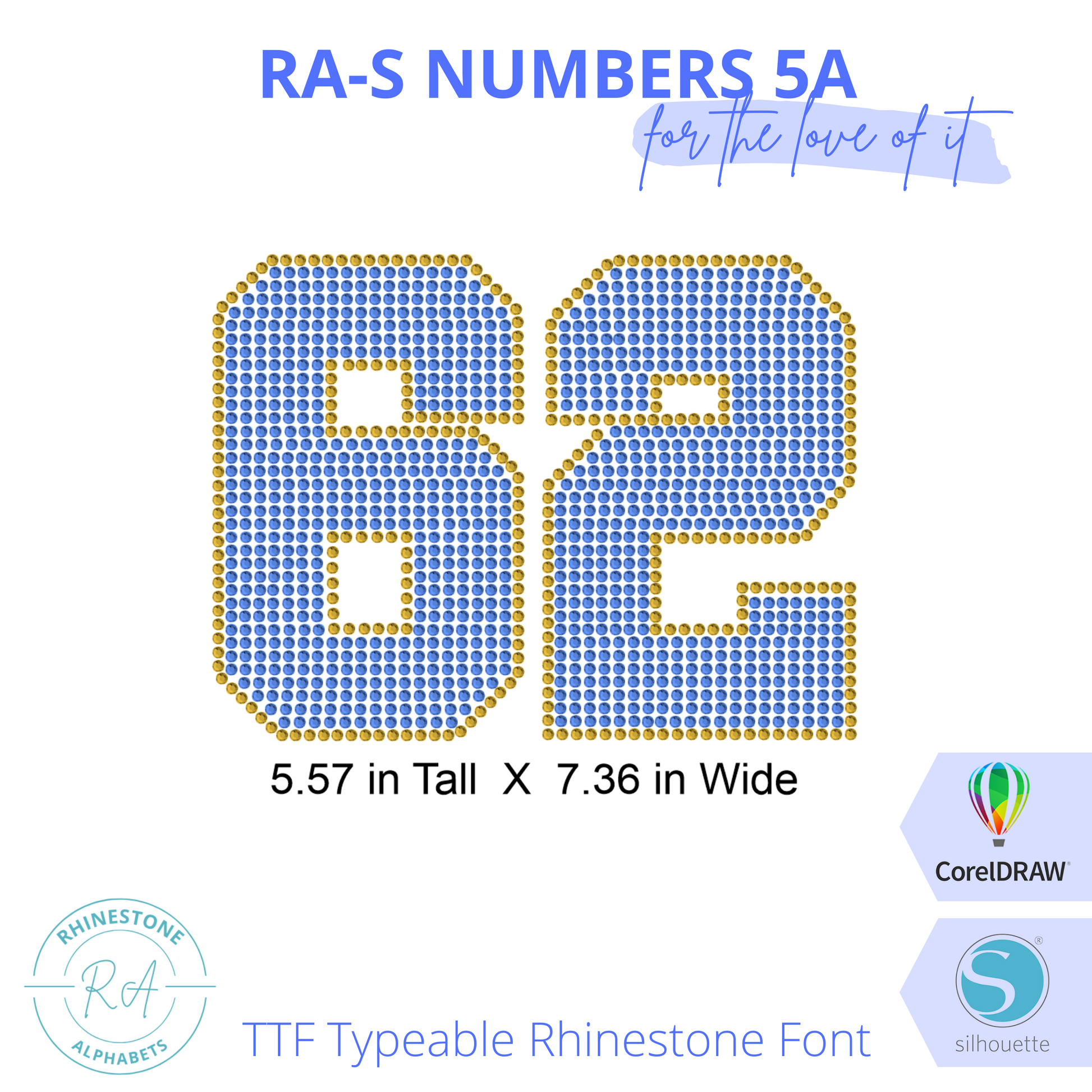 RA-S Numbers Athletic 5A - RhinestoneAlphabets