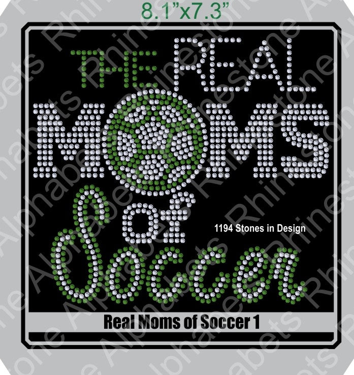 Real Moms of Soccer 1 ,TTF Rhinestone Fonts & Rhinestone Designs