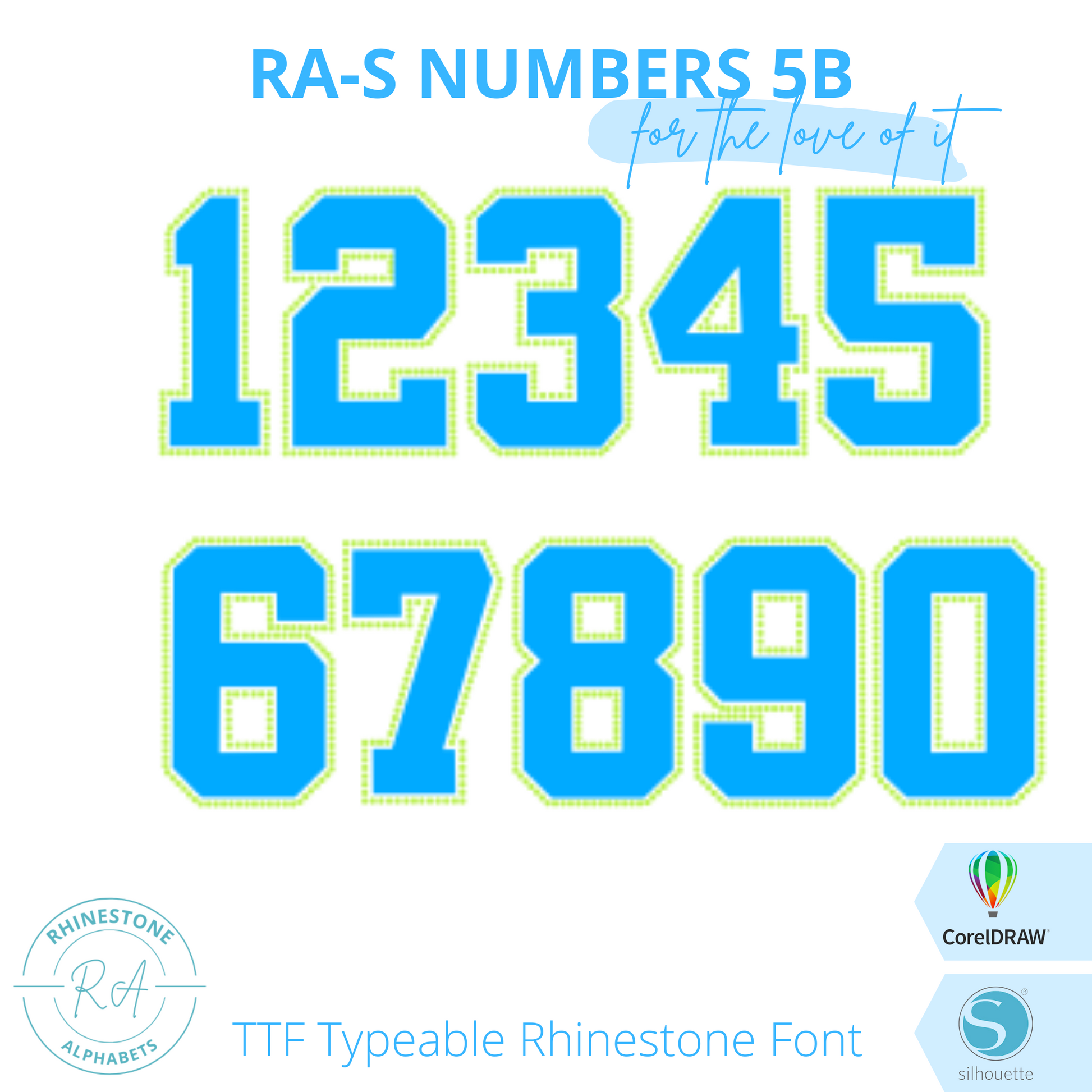 RA-S Numbers Athletic 5B - RhinestoneAlphabets