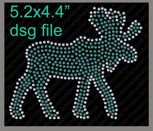 Moose mascot for .dsg file ,TTF Rhinestone Fonts & Rhinestone Designs