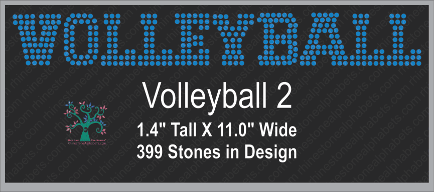 Volleyball Word 2 Rhinestone TTF  Alphabets and Rhinestone Designs