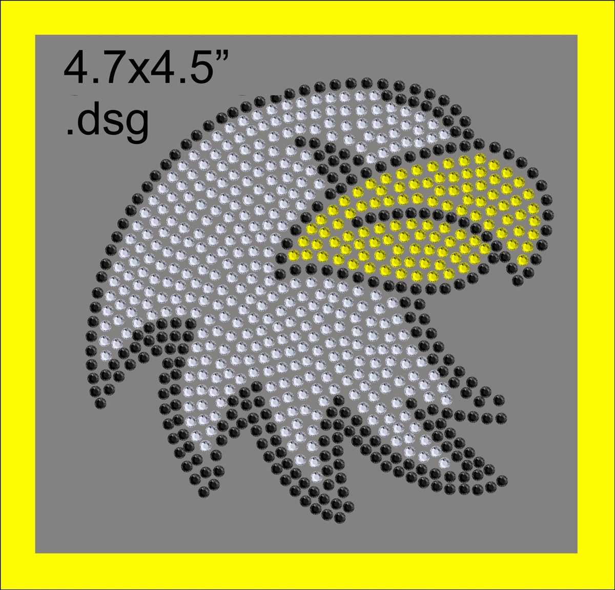 Eagle Mascot for .dsg file ,TTF Rhinestone Fonts & Rhinestone Designs