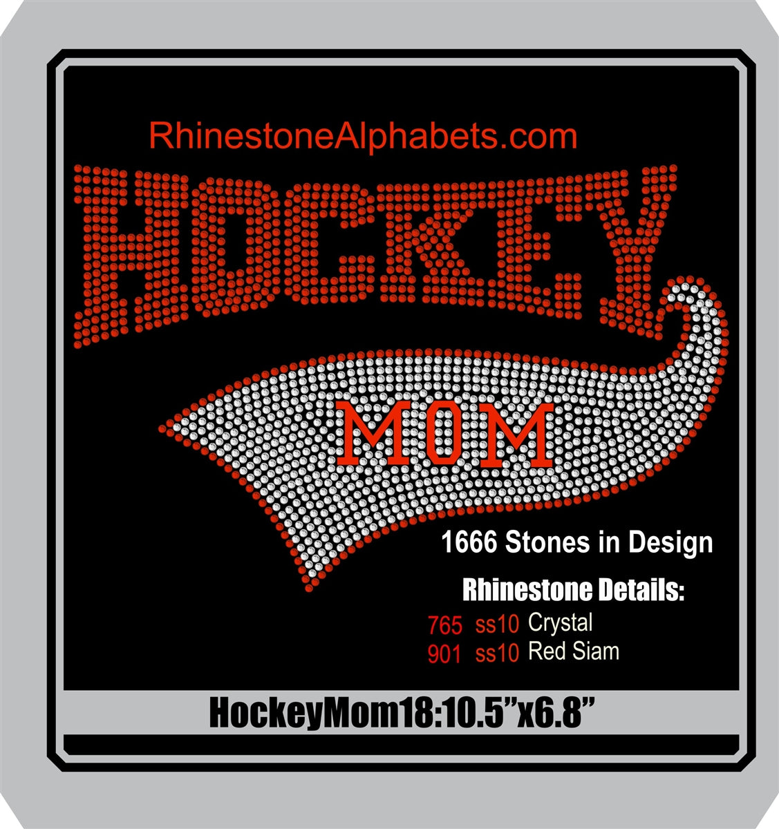 Hockey 18 ,TTF Rhinestone Fonts & Rhinestone Designs