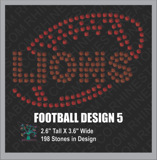 Football Design 5 ,TTF Rhinestone Fonts & Rhinestone Designs