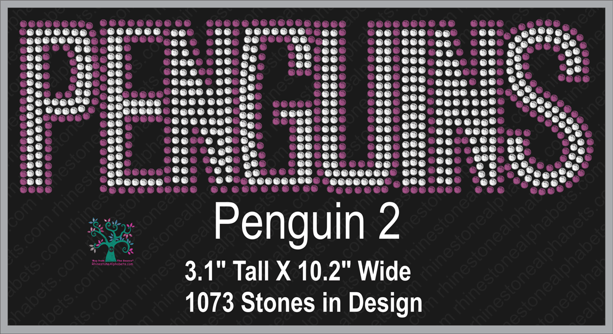 Penguins Word  2 ,TTF Rhinestone Fonts & Rhinestone Designs