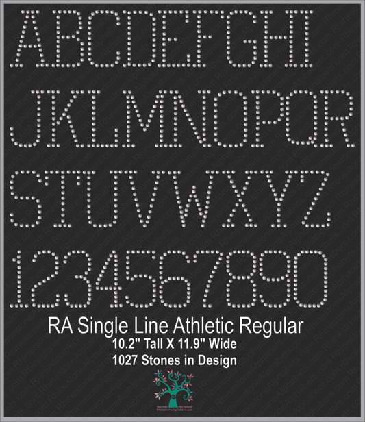 RA SingleLine Athletic Regular ,TTF Rhinestone Fonts & Rhinestone Designs