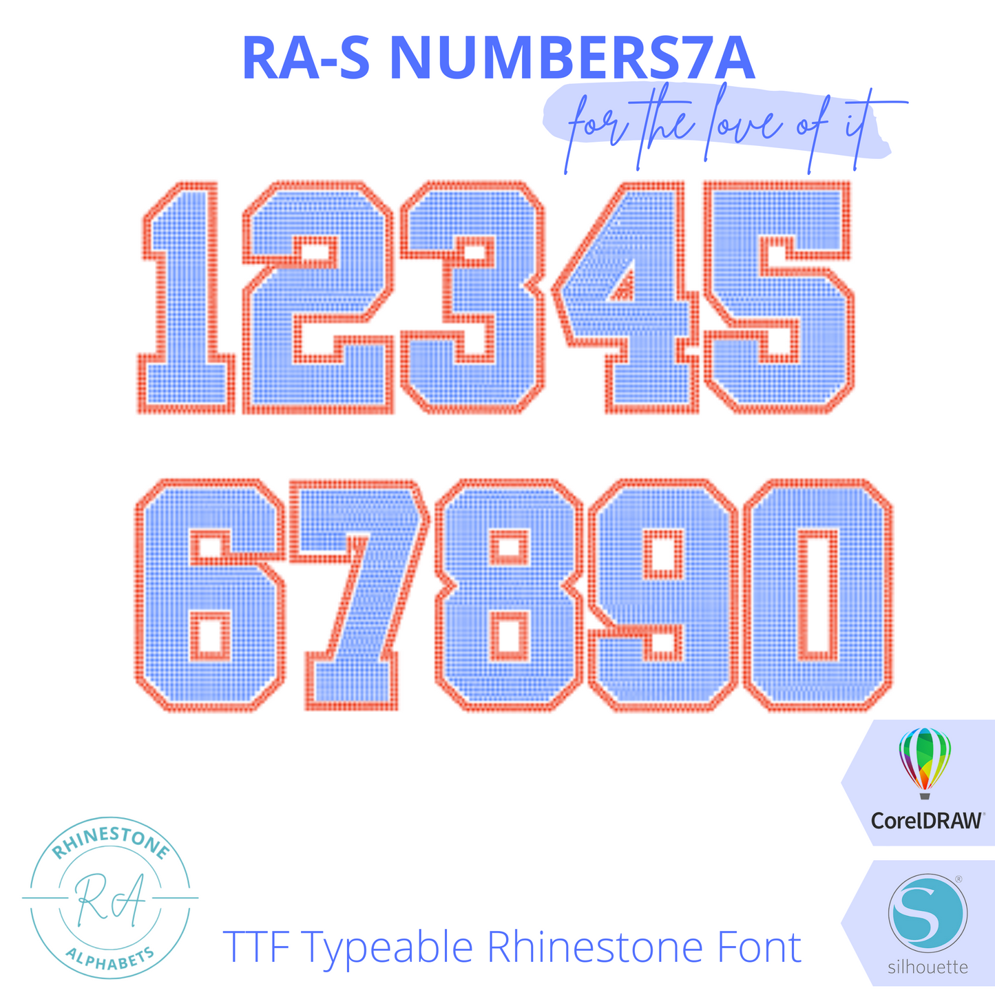 RA-S Numbers Athletic 7A - RhinestoneAlphabets