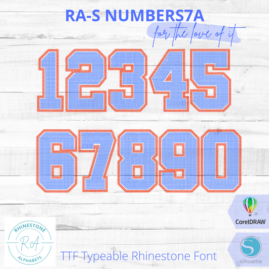 RA-S Numbers Athletic 7A - RhinestoneAlphabets