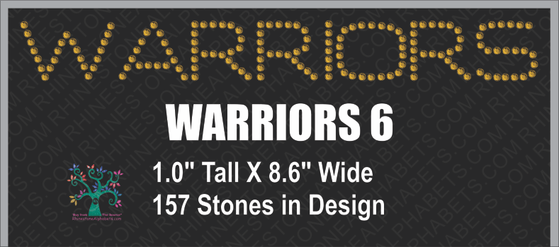 WarriorsWord 6 Rhinestone TTF  Alphabets and Rhinestone Designs