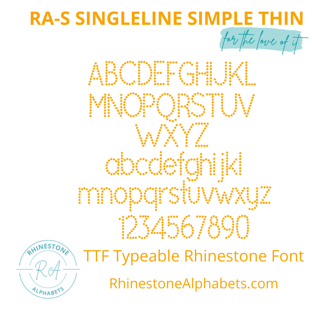 RA-S Simple Thin - RhinestoneAlphabets