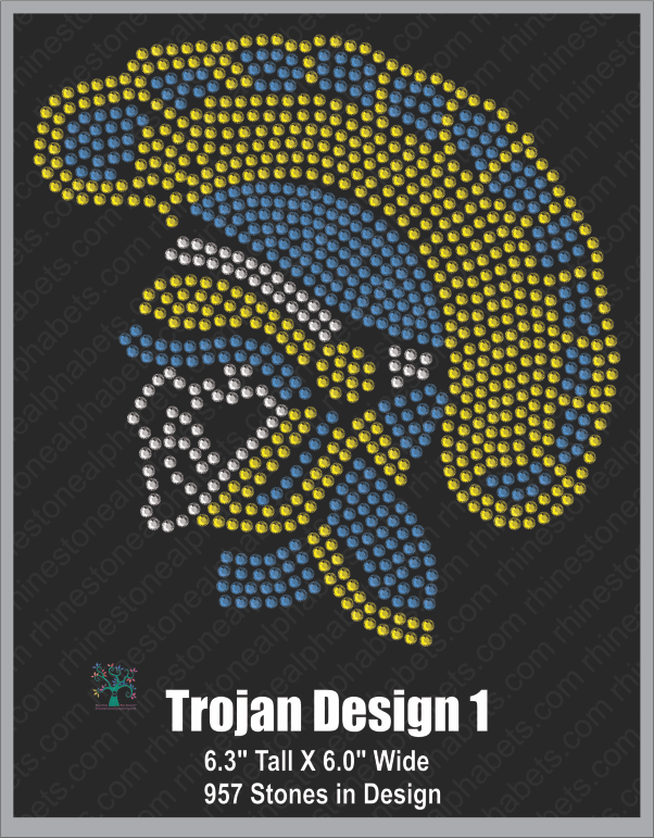 Trojan Design 1 Rhinestone TTF  Alphabets and Rhinestone Designs