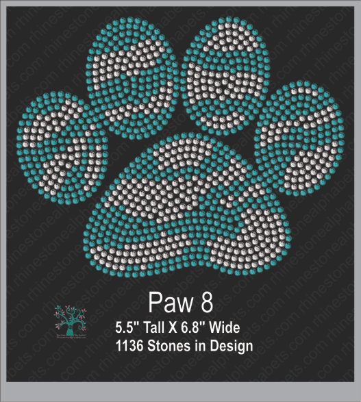 Paw 8 ,TTF Rhinestone Fonts & Rhinestone Designs