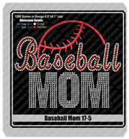 Baseball Mom 17-5 ,TTF Rhinestone Fonts & Rhinestone Designs