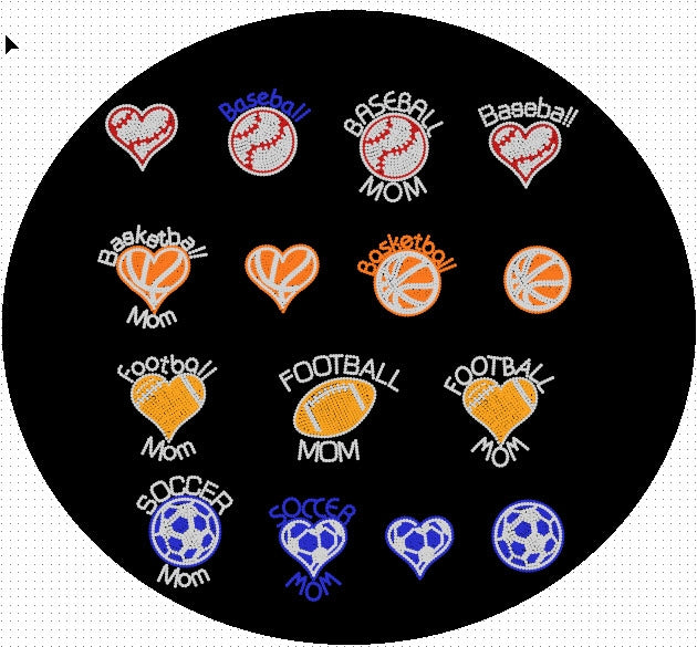 Sportsballs-Small in HOTFIX ,TTF Rhinestone Fonts & Rhinestone Designs