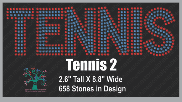 Tennis 2 ,TTF Rhinestone Fonts & Rhinestone Designs