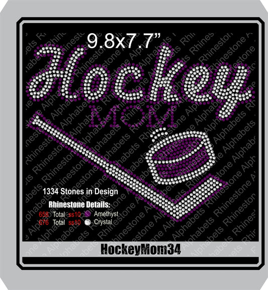 Hockey Mom 34 ,TTF Rhinestone Fonts & Rhinestone Designs