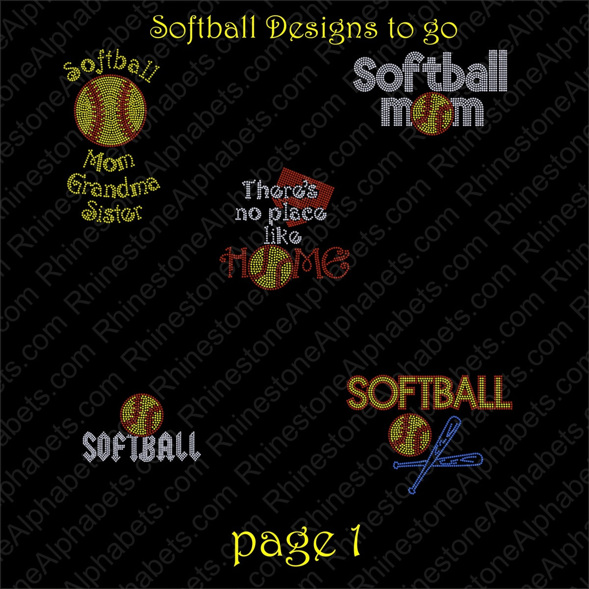 Baseball Softball Package ,TTF Rhinestone Fonts & Rhinestone Designs