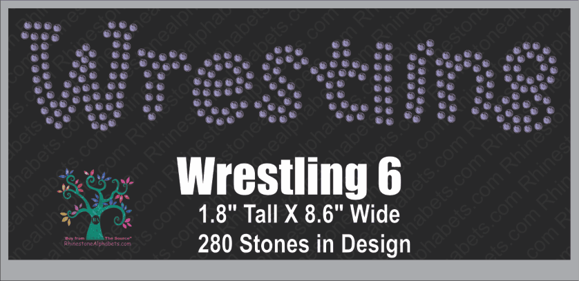 WrestlingWord 6 Rhinestone TTF  Alphabets and Rhinestone Designs