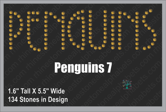 Penguins Word 7 ,TTF Rhinestone Fonts & Rhinestone Designs