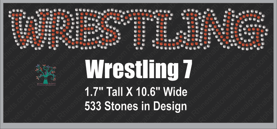 Wrestling Word 7 Rhinestone TTF  Alphabets and Rhinestone Designs