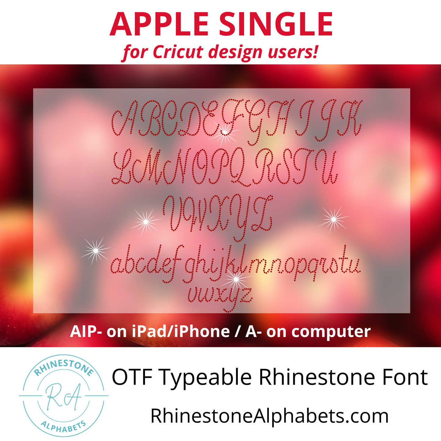 AppleSingle:  Cricut Sized OTF Font - RhinestoneAlphabets