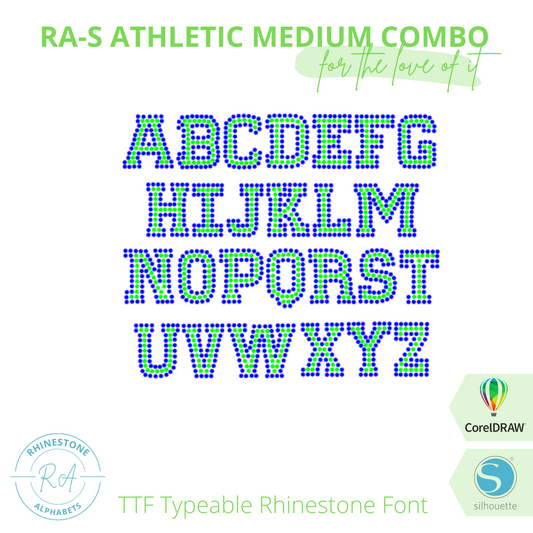 RA-S Athletic Medium Combo - RhinestoneAlphabets