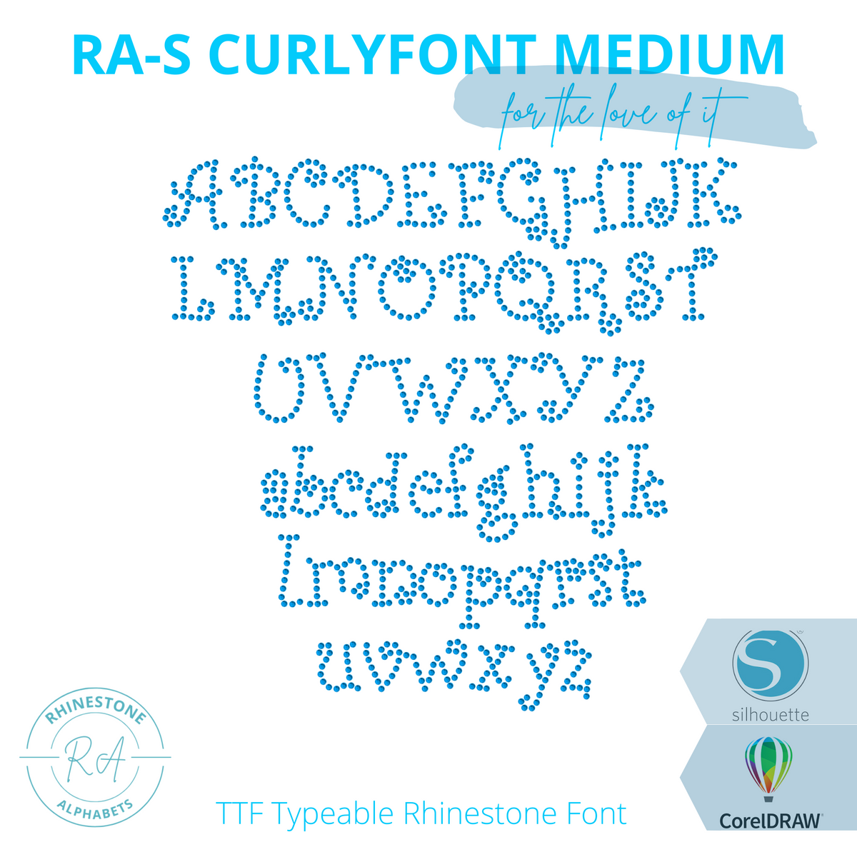 Lettertypes R Curly RA CurlyFont Medium TTF Rhinestone Font – RhinestoneAlphabets