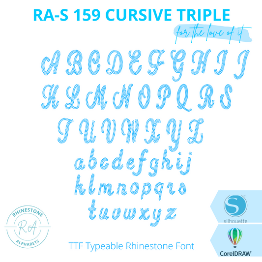 RA-S 159 Cursive Triple - RhinestoneAlphabets