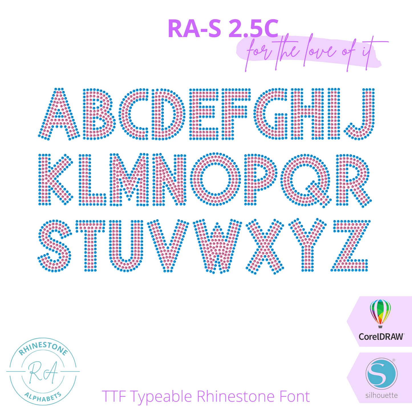 RA-S  Round 2.5C - RhinestoneAlphabets