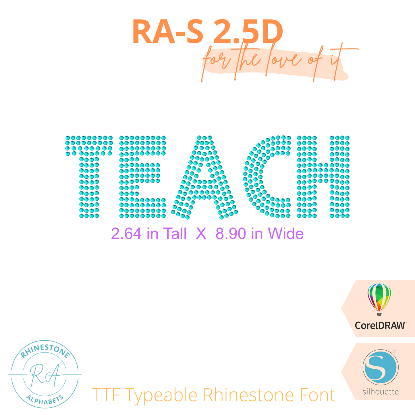 RA-S Round 2.5D - RhinestoneAlphabets